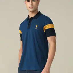 U.S. Polo Assn. Blue Cotton Regular Fit Polo T-Shirt image 3