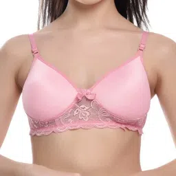 fims FIMS: Fashion is my Style Pink & Maroon Lace Work Everyday Bras - Pack Of 2 image 2