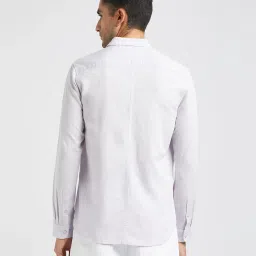 The Bear House Purple Cotton Linen Slim Fit Shirt image 2