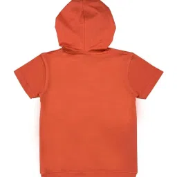 Cavio Kids Orange Printed T-Shirt image 2