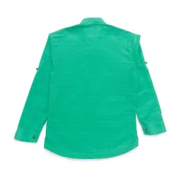 Cavio Kids Teal Blue Cotton Regular Fit Full Sleeves Shirt image 2