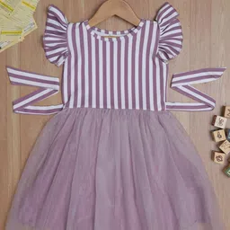 BAESD Striped Net Fit & Flare Dress-picture-54