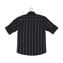 Cavio Boys Navy & White Cotton Striped Full Sleeves Shirt image 2