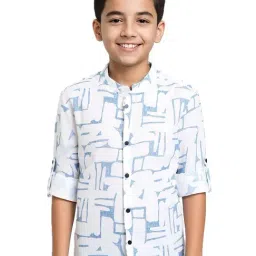 CHARCHIT Kids Blue Cotton Printed Shirt-picture-18