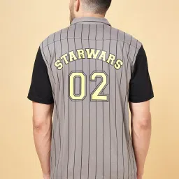 SF Jeans by Pantaloons Grey Cotton Slim Fit Striped Shirt image 2