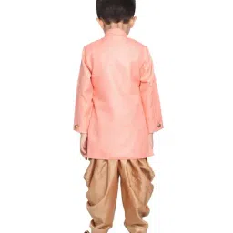 VASTRAMAY Kids Pink & Rose Gold Sherwani Set image 2