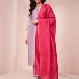 Fabindia Pink Embellished Dupatta-image-1