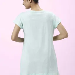 Dreamz by Pantaloons Green Cotton Printed Sleep Tee image 2