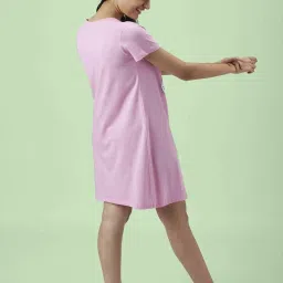 Dreamz by Pantaloons Pink Cotton Graphic Print Sleep Tee image 2