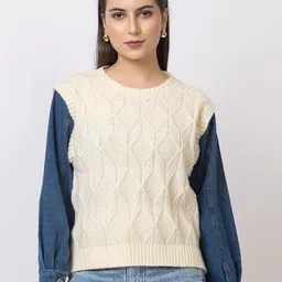 GFO Women Solid Round Neck Sweaters-image-60