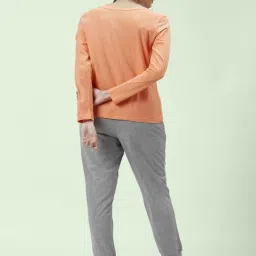 Dreamz by Pantaloons Coral Grey Cotton Printed T-Shirt Pyjama Set image 2