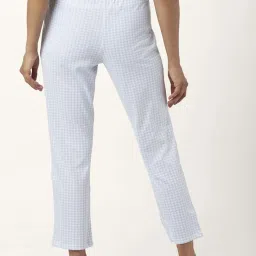 Dreamz by Pantaloons White Blue Cotton Chequered Pyjamas image 2