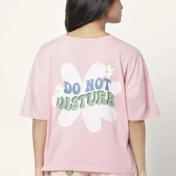 Dreamz by Pantaloons Pink Cotton Graphic Print T-Shirt image 2