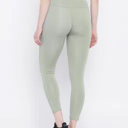 Clovia Sage Green Slim Fit Tights image 2