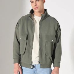 SHOWOFFFF Green Solid Regular Fit Jacket-picture-46