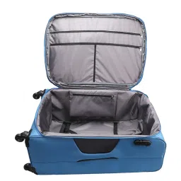Carriall Blue 4 Wheel Large Soft Cabin Trolley Set of 2 - 78 cm image 5