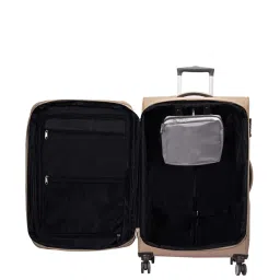 Carriall Beige & Black 4 Wheel Large Soft Cabin Trolley Set of 2 - 79 cm image 5