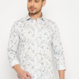 Duke Slim Fit Floral Printed Spread Collar Casual Cotton Shirt-picture-27