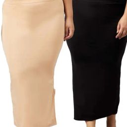 Secrets By ZeroKaata Black & Beige Plain Saree Shapewear - Pack Of 2-picture-19