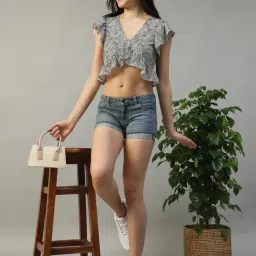 Oxolloxo Black Regular Fit Printed Top image 4