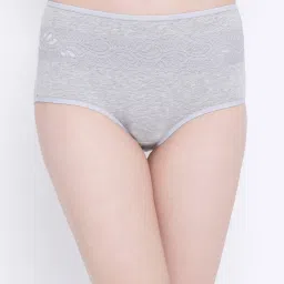 Clovia Grey Lace Hipster Panty image 1