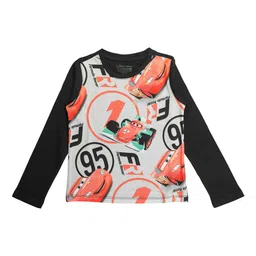 Disney by Wear Your Mind Boys Grey & Red Printed Round Neck T-shirt-image-93