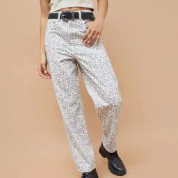 Ginger By Lifestyle Light Beige Cotton Regular Fit Printed Jeans-picture-37