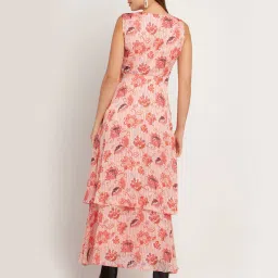 Zink London Peach Floral Print Dress image 2