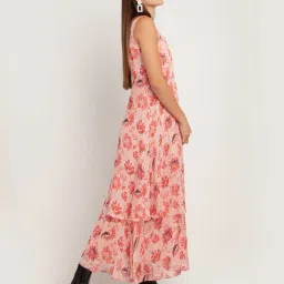 Zink London Peach Floral Print Dress image 3