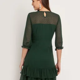 Zink London Green Self Design Dress image 2
