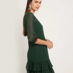 Zink London Green Self Design Dress image 3