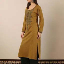 Libas Mustard Straight Fit Embroidered Kurta image 4