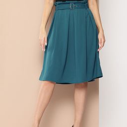 Chemistry Pleated A-Line Skirt with Belt-picture-42
