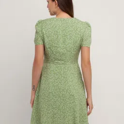 Zink London Green Printed Dress image 2