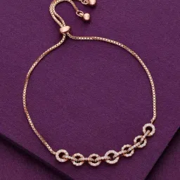 Kai Jewel Sterling Silver Rose Gold Exquisite Circular Link Adjustable Bracelet-picture-18