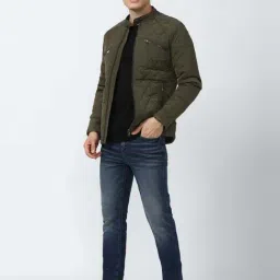 Peter England Casuals Green Regular Fit Quilted Jackets image 5