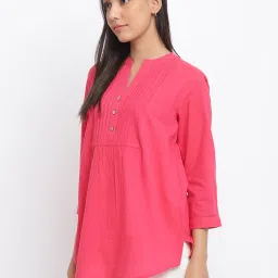 Fabindia Pink Cotton Woven Pattern Tunic image 3