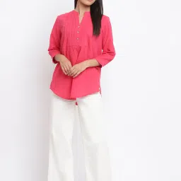 Fabindia Pink Cotton Woven Pattern Tunic image 5