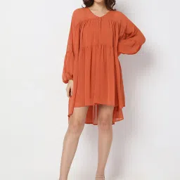 Vero Moda Orange Relaxed Fit Skater Dress image 4