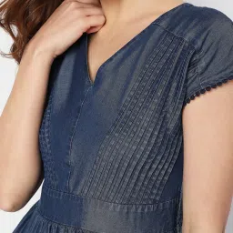 Vero Moda Navy Fit & Flare Dress image 5