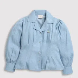 Tiny Girl Light Blue Small Dots Shirt-image-26