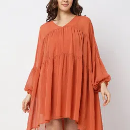 Vero Moda Orange Relaxed Fit Skater Dress image 1