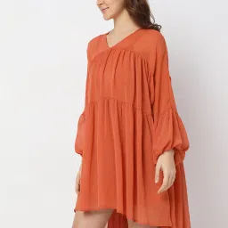 Vero Moda Orange Relaxed Fit Skater Dress image 3