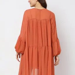 Vero Moda Orange Relaxed Fit Skater Dress image 2