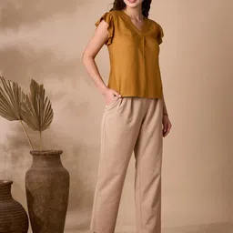 MISH Women Solid V-Neck Top image 5