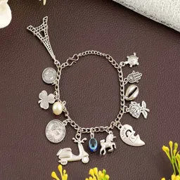 DressBerry Women Antique Silver-Plated Charm Bracelet-picture-33