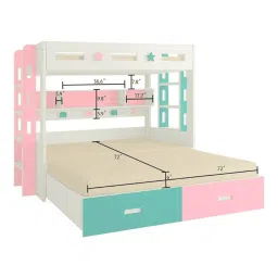 adona Astra Engineered Wood Box & Drawer Storage Bunk Bed English Pink Misty Turquoise image 8