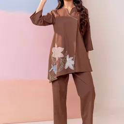 MISRI Embroidered Pure Cotton Tunic With Trousers Co-Ords-picture-24