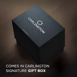 CARLINGTON Men Dial & Leather Straps Analogue Multi Function Watch Legacy 9988 Blue Black image 5