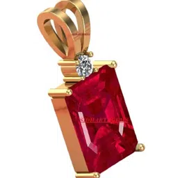 apsloose 15.00 Ratti Certified Unheated Untreatet A+ Quality Natural Ruby Manik Gemstone Panchdhatu Gold Pendant Locket for Women and Men image 1